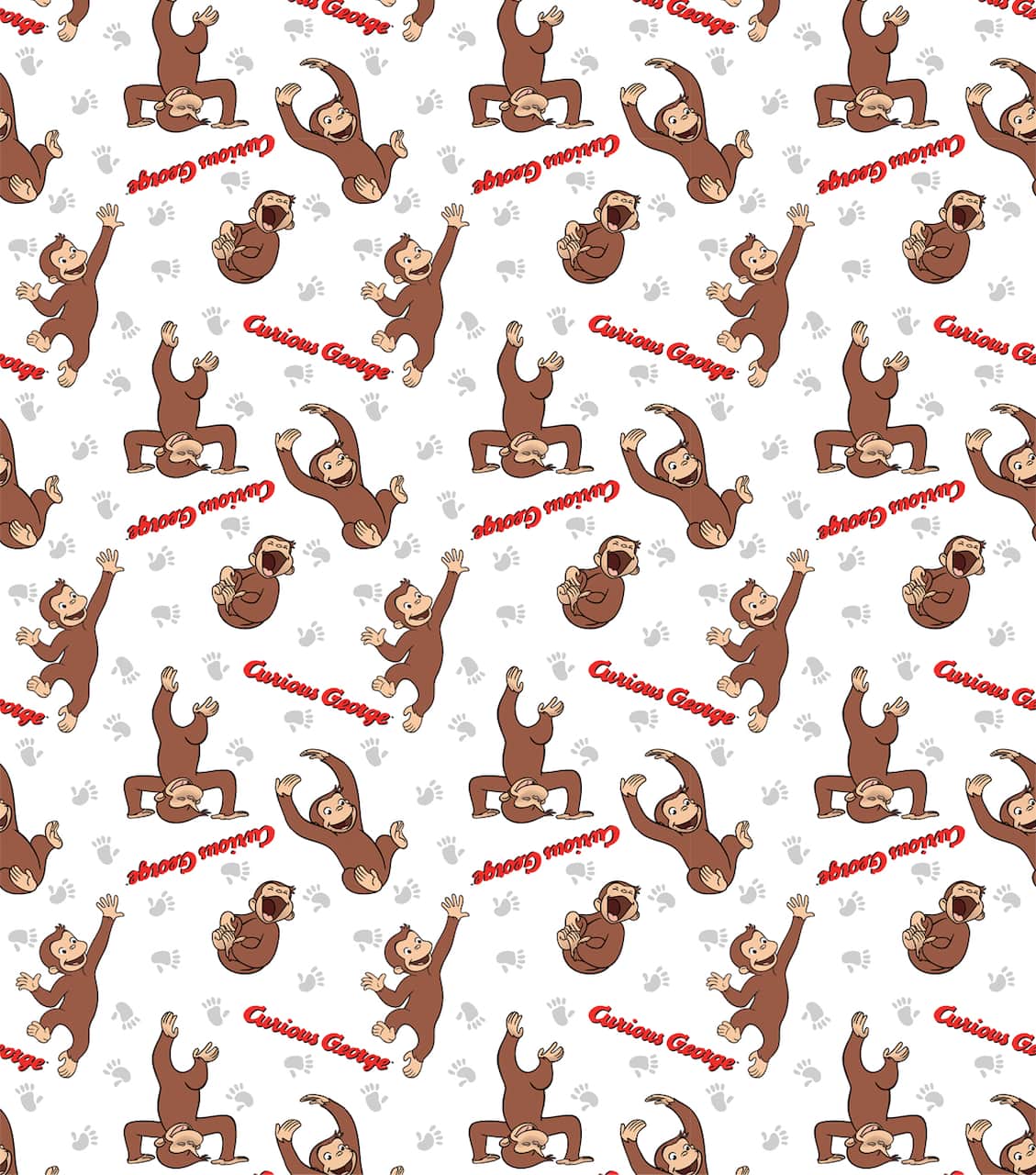 Universal Studios™ Curious George Footprint Cotton Fabric